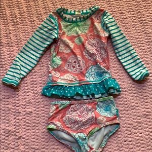 Ruffle Butts Rashguard 2T minor piling on bottom.